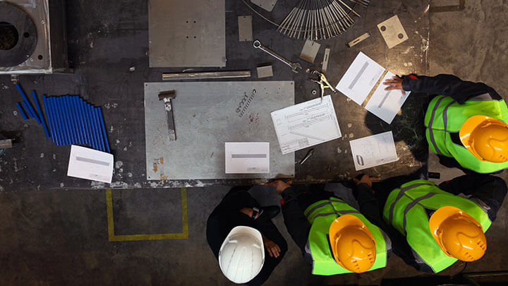 Workers on site